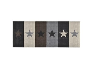 Tapis de sol rectangulaire design moderne cuisine 60 x 180 cm lavable antidérapant en polyamide gris 02_0046523