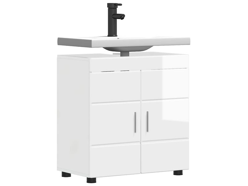  Ensemble d'armoire de salle de bain tulum blanc brillant cf62969  - Conforama C