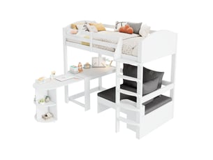 Lit mezzanine 90x200 cm KORFEE coloris blanc