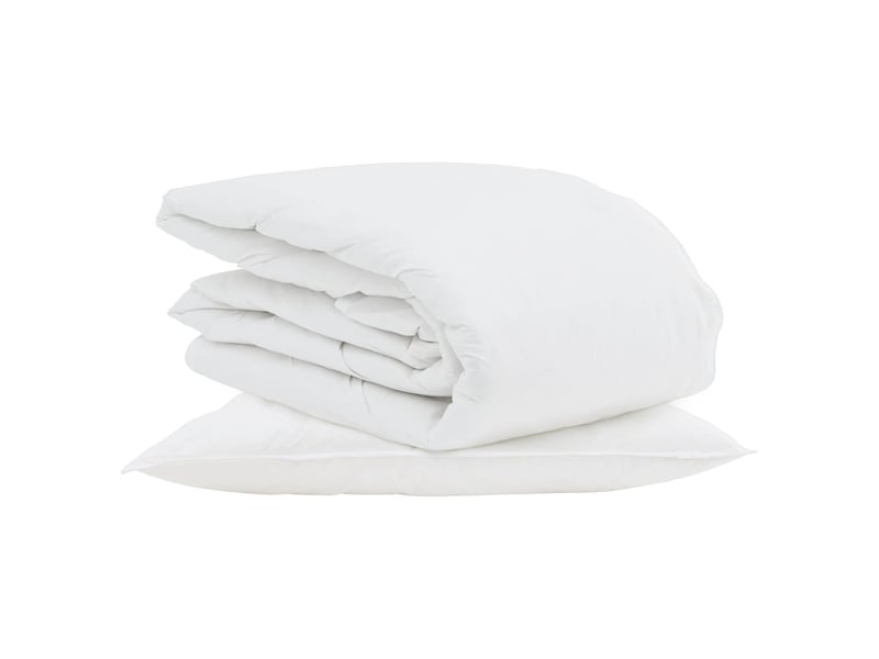  Duvet d'été simple avec oreiller 2 pcs - couette blanc plume de canard  - Conforama A
