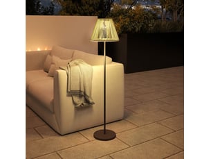 Lampe solaire d'extérieur 33x135 cm à capteur lumineux métal gris