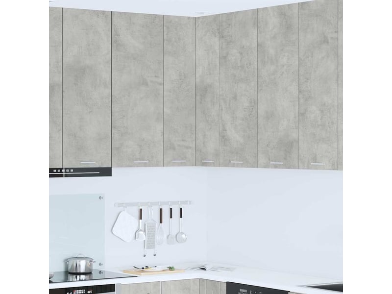 Meuble de rangement, armoire suspendue gris béton et blanc 57x57x100cm - Conforama B