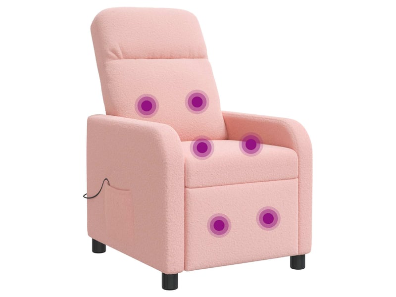  Vidaxl fauteuil de massage inclinable rose bouclé  - Conforama A