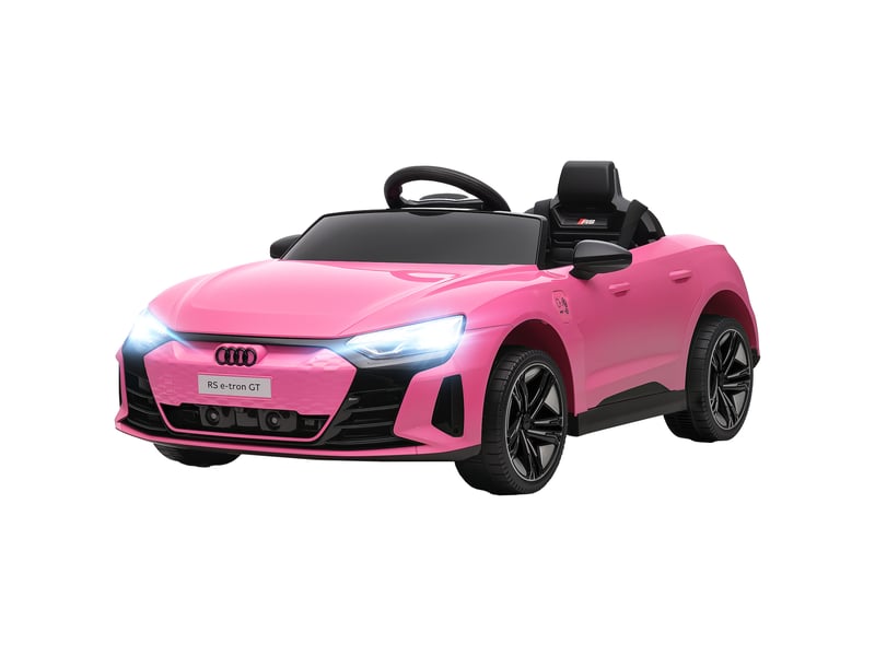  Voiture électrique pour enfants avec télécommande, ceinture de sécurité, klaxon, musique, phares, jusqu'à 5 kmh, 3-5 ans, rose  - Conforama B