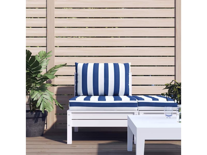  Lot de 2 coussins de palette, coussins de canapé rayures bleuesblanches cf59592  - Conforama B