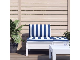 Lot de 2 coussins de palette, coussins de canapé rayures bleuesblanches cf59592