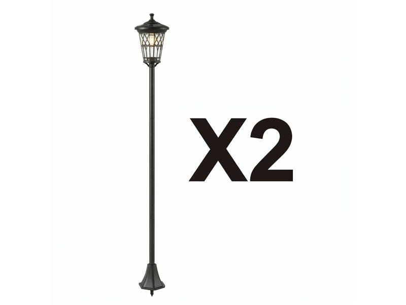  Lot de 2 lampadaires solaires de jardin noirs réglables, 186 cm, ip44  - Conforama A