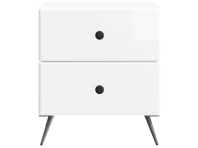 Table de chevet 2 pièces blanc brillant 43 x 34,5 x 47,5 cm - Conforama E