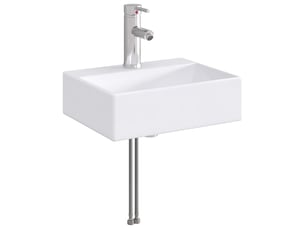 Lavabo avec robinet et évacuation chrome 39x30.5x12.5 cm