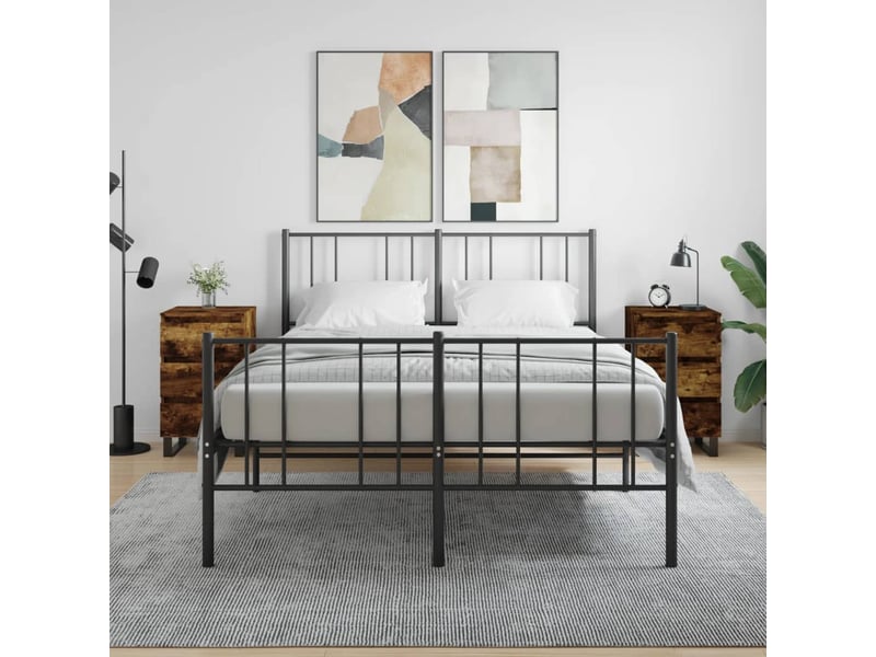  Tables de chevet 2 pièces chêne fumé 40x35x69 cm bois ingénierie  - Conforama B