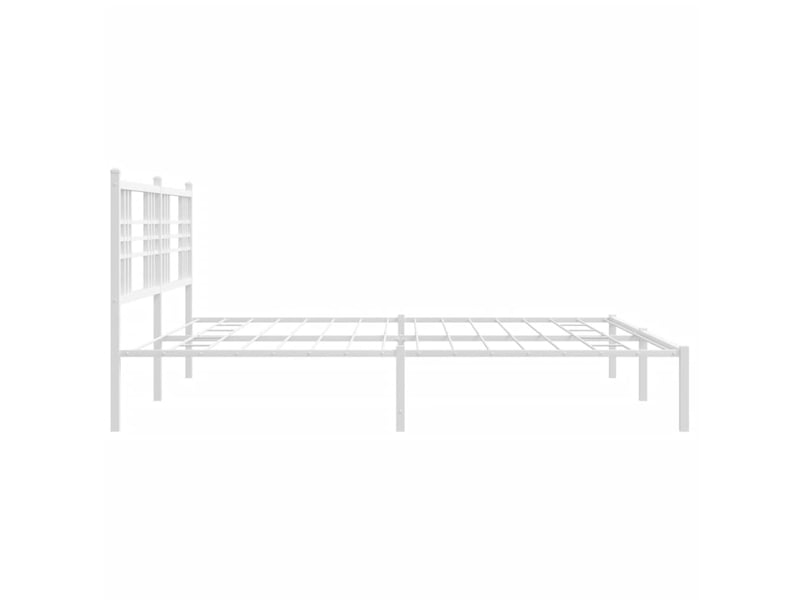 Lit double- lit adulte - cadre de lit métal sans matelas et tête de lit blanc 200x200 cm - Conforama D