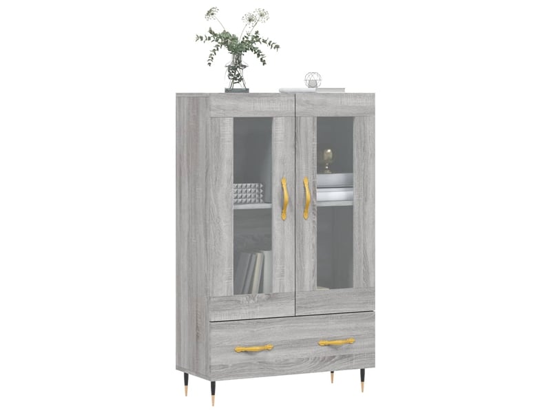  Buffet haut - bahut - meuble de rangement sonoma gris 69,5x31x115 cm bois d'ingénierie  - Conforama C