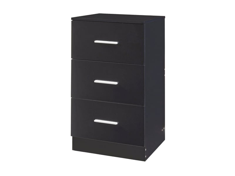 Set de 2 tables de chevet avec 3 tiroirs panneau de particules 66 x 37 x 35 cm noir b ant 03_0010607  - Conforama B
