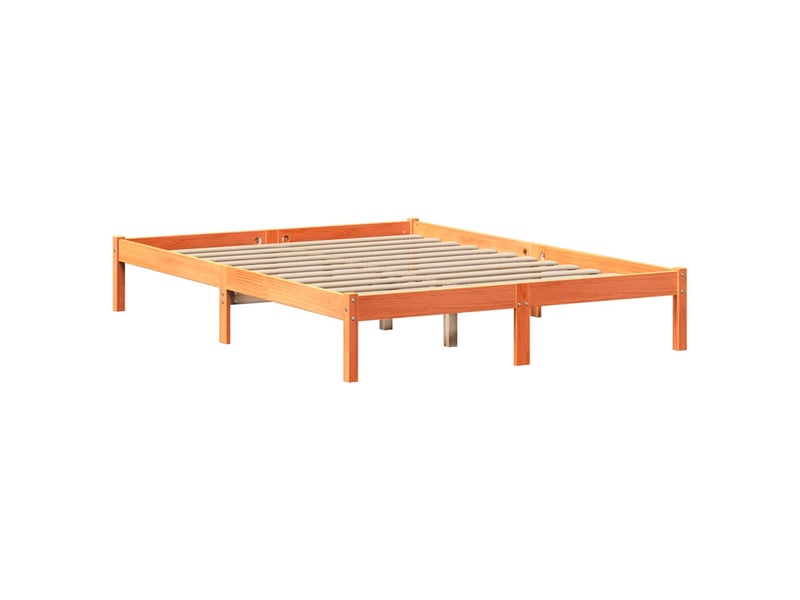  Lit adulte, lit double, lit bibliothèque sans matelas marron 140x200cm pin massif cf18003  - Conforama E