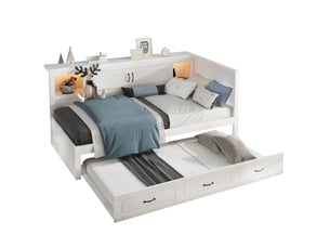 Lit banquette 90x200 cm <strong>OXEZA</strong>  <strong></strong> coloris blanc