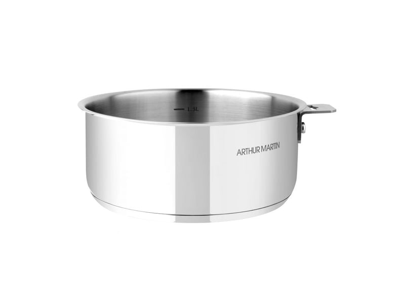 Set 3 casseroles 16-18-20cm avec poignée tous feux dont induction acier inoxydable arthur martin am9377 - Conforama C