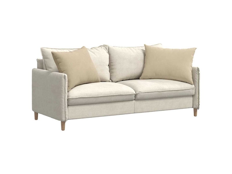 Lot de 2 coussins de canapé, coussins décoratifs tissu crème 70 x 50 cm cf58822 - Conforama C