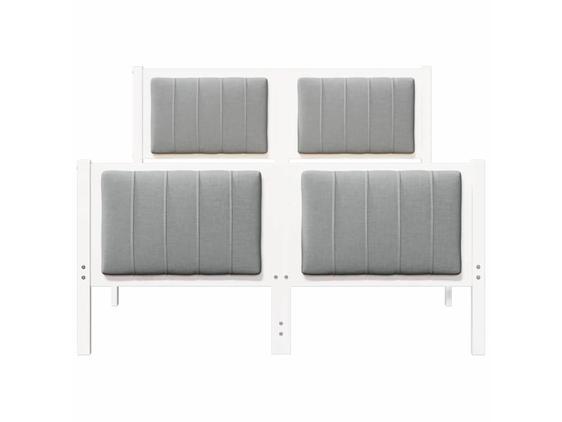  Lit double- lit adulte -  cadre de lit avec tête de lit blanc et gris clair 120 x 190 cm  - Conforama D