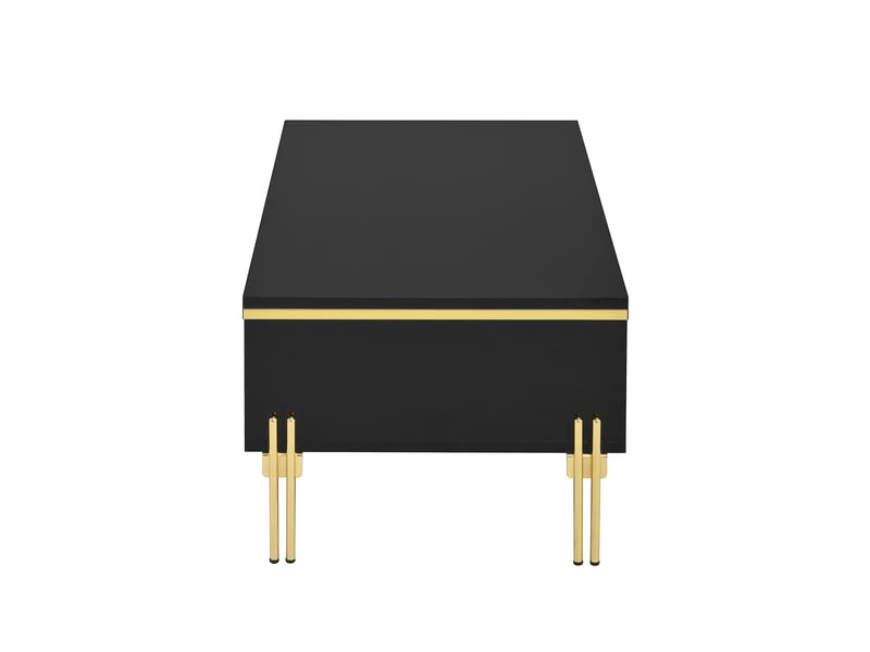  Ensemble salon meuble tv et table basse noir brillant panneau de particules  - Conforama D