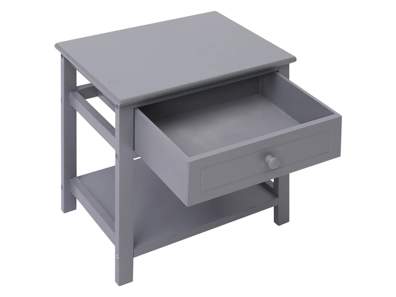  Lot de 2 tables de chevet - cabinet de chevet - table de nuit gris 40x29x42 cm bois de paulownia  - Conforama B