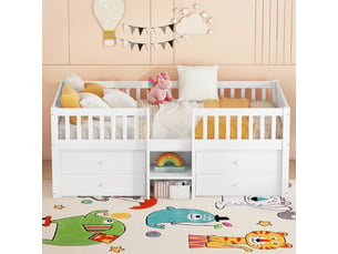Lit avec rangement 90x200 cm <strong>ZOVIRA</strong>  <strong></strong> coloris blanc
