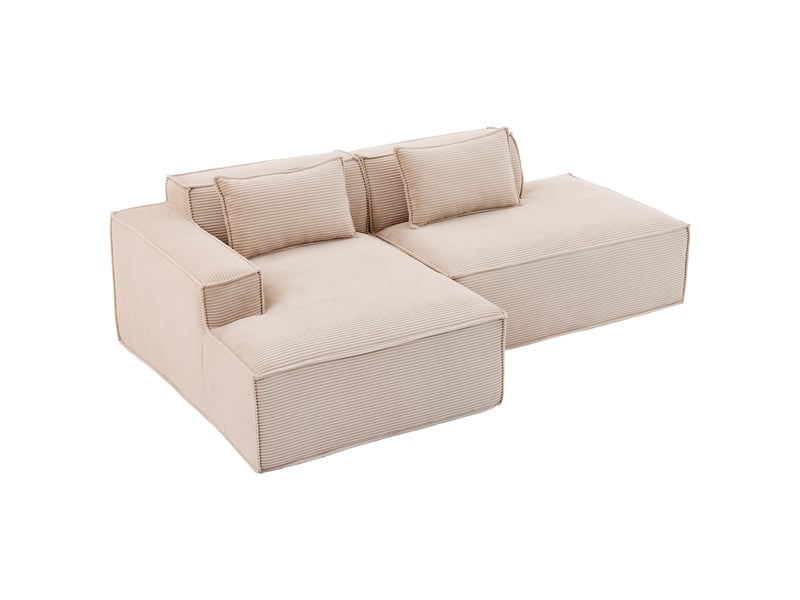 Canapé 235 cm de large, coussin d'assise élastique, polyester coloris kaki  - Conforama A