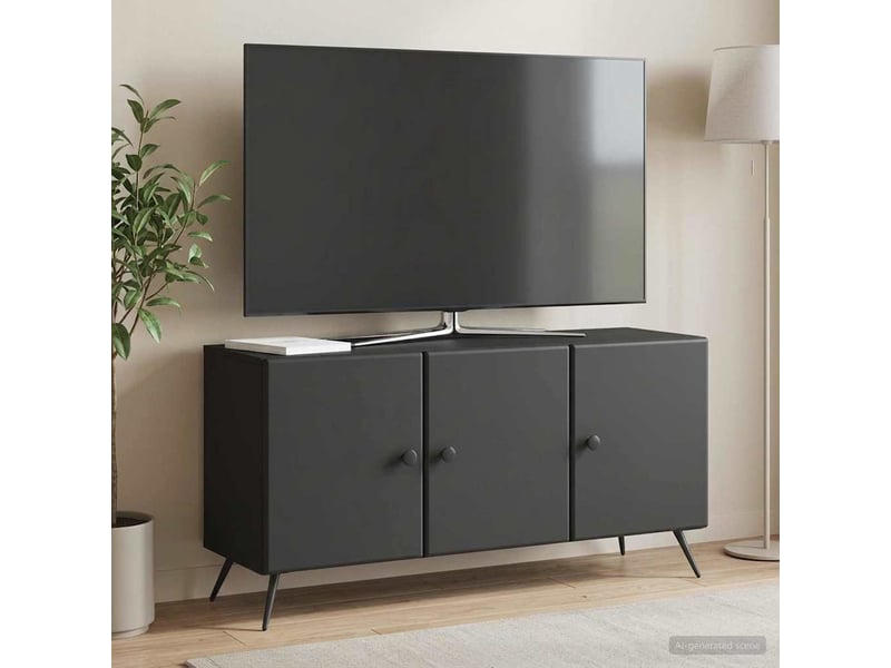  Meuble tv - banc tv - meuble de rangement noir 99 x 34,5 x 50 cm bois d'ingénierie  - Conforama B