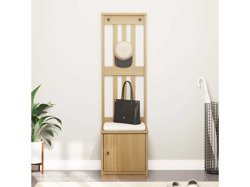  Porte manteau couloir sandnes 45x40x159,5 cm bois massif pin shl50180  - Conforama C