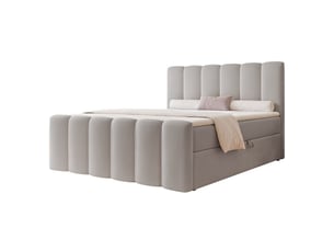 Lit coffre 140x200 cm <strong>IDOHOME</strong>  <strong>FERRERO</strong> coloris gris