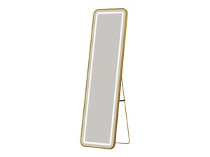 Miroir led pleine longueur 150x40 cm,miroir mural, éclairage 3 couleurs ,verre trempé, cadre aluminium doré