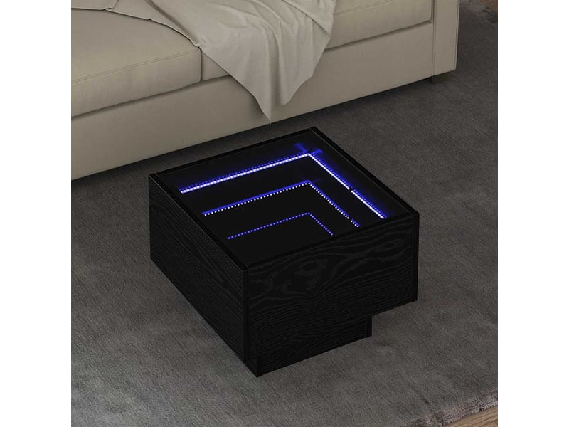  Table basse - table de salon - table à thé chêne noir 40 x 40 x 30 cm  - Conforama B