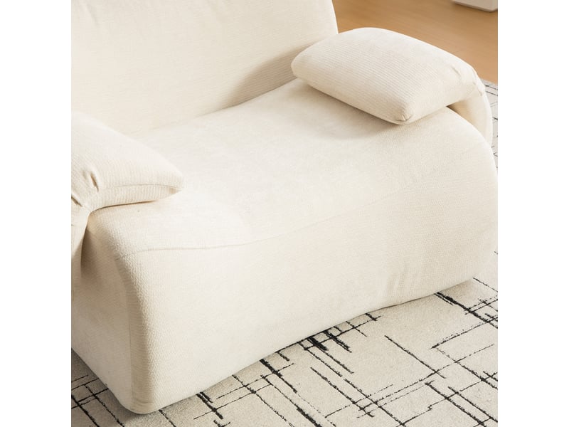 Canapé modulable chenille beige 120x92cm, canapé compressé sans outil, revêtement tissu durable pour salon moderne - Conforama E