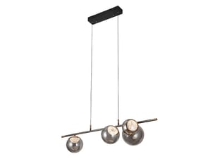 Fabrilamp pompeya, réglette, moderne, led, 28 w, 2520 lm, 3000-4000-6000 k, noir, 40-140 x 100 x 34 cm