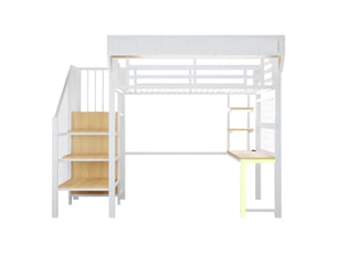Lit mezzanine 90x200 cm RAUMIO coloris blanc