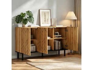 Buffet 2 porte(s) 2 tiroir(s) <strong>ROLIPO</strong> <strong></strong> - 120 cm coloris marron