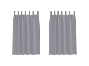 Lot de 2 rideaux occultants, rideaux black-out avec anneaux gris clair 175 x 140 cm cf44638