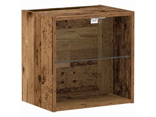 Étagère flottante, armoire de rangement avec lumière led marron 40 x 28,5 x 40 cm cf41637