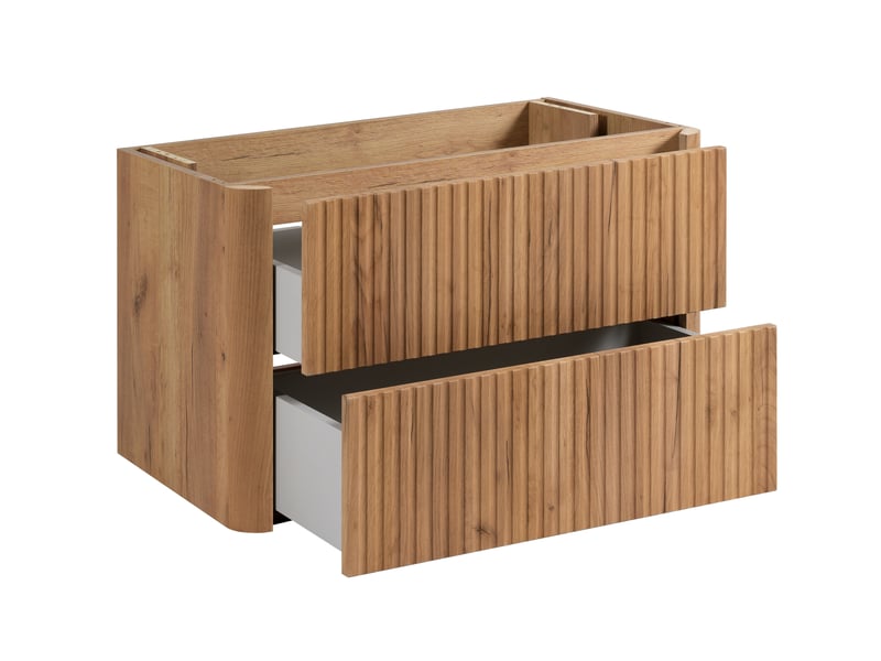  Meuble sous vasque suspendu linea 80 cm chêne craft d'or  - Conforama E
