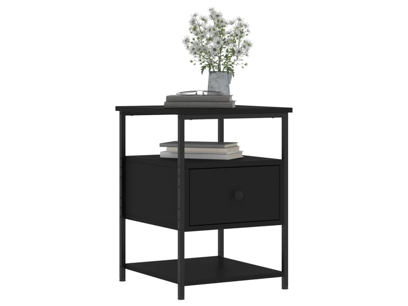 Lot de 2 tables de chevet - cabinet de chevet - table de nuit noir 40x42x56 cm bois d’ingénierie  - Conforama C
