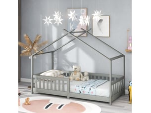 Lit cabane 90x200 cm <strong>MODENUIT </strong>  <strong></strong> coloris gris