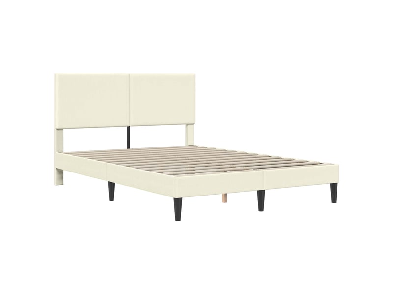  Lit double- lit adulte -  cadre de lit crème 120 x 190 cm tissu en velours côtelé  - Conforama B