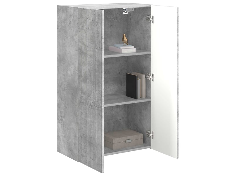  Meuble tv - banc tv - meuble de rangement mural 59,5 x 31 x 100 cm gris béton bois d'ingénierie  - Conforama C