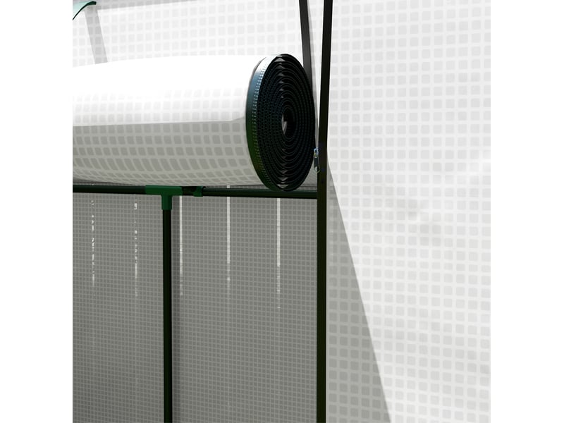  Serre de jardin adossée 200x76x170150 cm – blanche – porte zippée enroulable et 2 fenêtres  - Conforama D