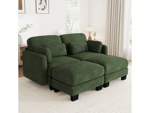 Canapé droit compressé fixe MAISENTIEL 2 places Tissu vert