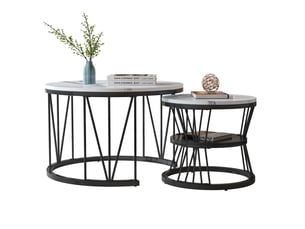 Table basse rond(e) coloris blanc <strong>SANS MARQUE</strong> <strong></strong>