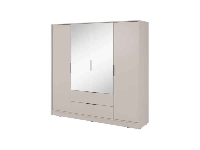 Armoire mirage 4 portes dont 2 miroirs avec penderie - beige MIRAGE - Conforama C