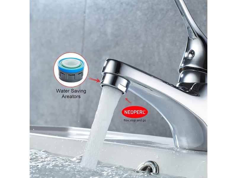  Mitigeur lavabo avec poignée médicale, robinet de salle de bains pmr, chromé, argent  - Conforama D