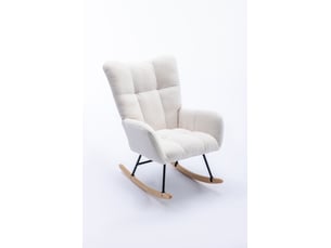 Fauteuil fixe <strong>OKMYHOME</strong> <strong></strong> Tissu bouclette blanc vendu A l'unité