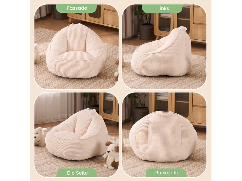  Fauteuil poire enfant 72x69x51 cm souple beige  - Conforama D