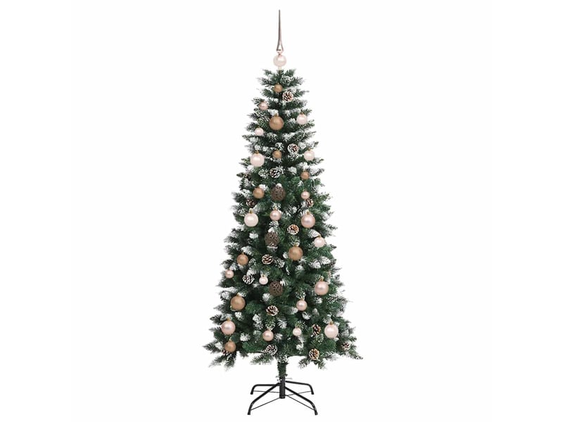  Sapin de noël - arbre de noël artificiel vert 150 cm pvc, plastique et acier  - Conforama D